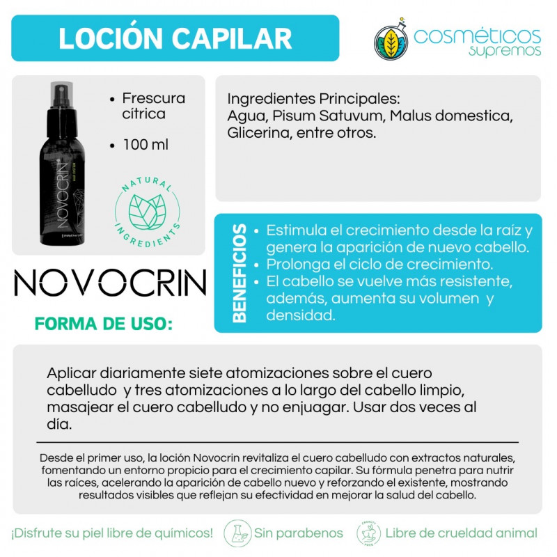 ACELERADOR DE CRECIMIENTO CAPILAR  NOVOCRIN LOCION DE 100ML