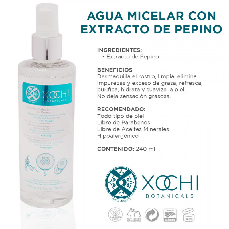 AGUA MICELAR CON EXTRACTO DE PEPINO