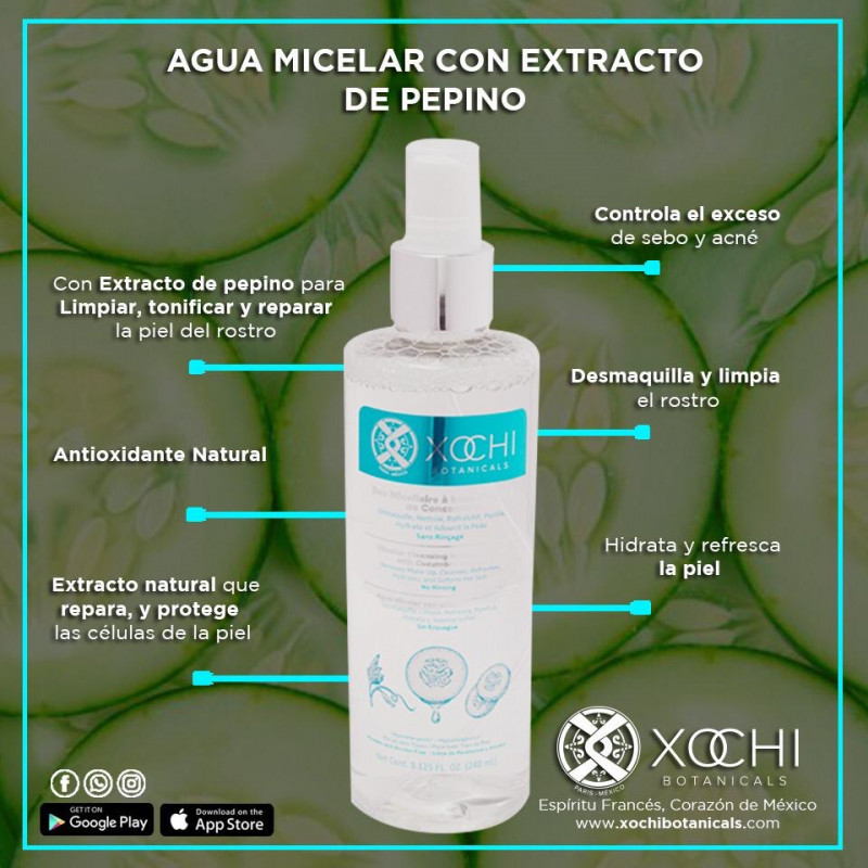 AGUA MICELAR CON EXTRACTO DE PEPINO